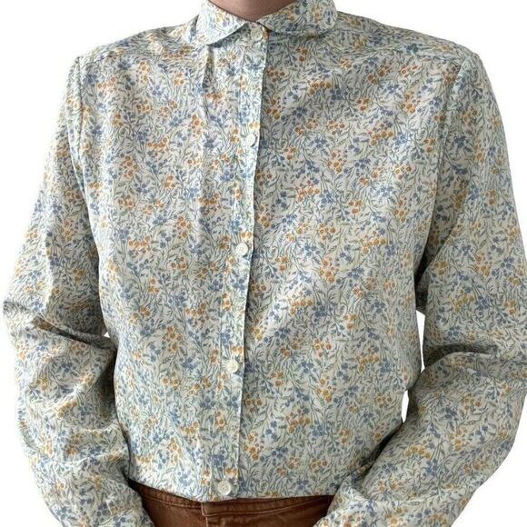 Vintage 1970s Pastel Floral Cottagecore Spring Hippie Blouse Sz S - Picture 1 of 9